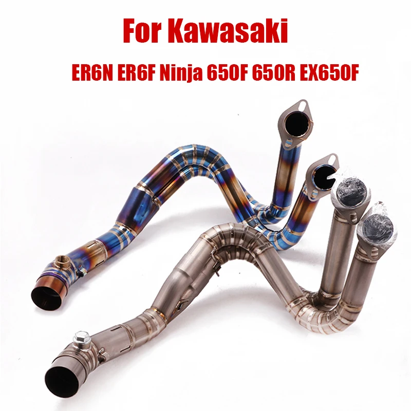 

For Kawasaki ER6N ER6F Ninja 650F/R EX650F 2012-2016 Front Header Pipe Exhaust Middle Link Tube Connect Section Slip On 51mm