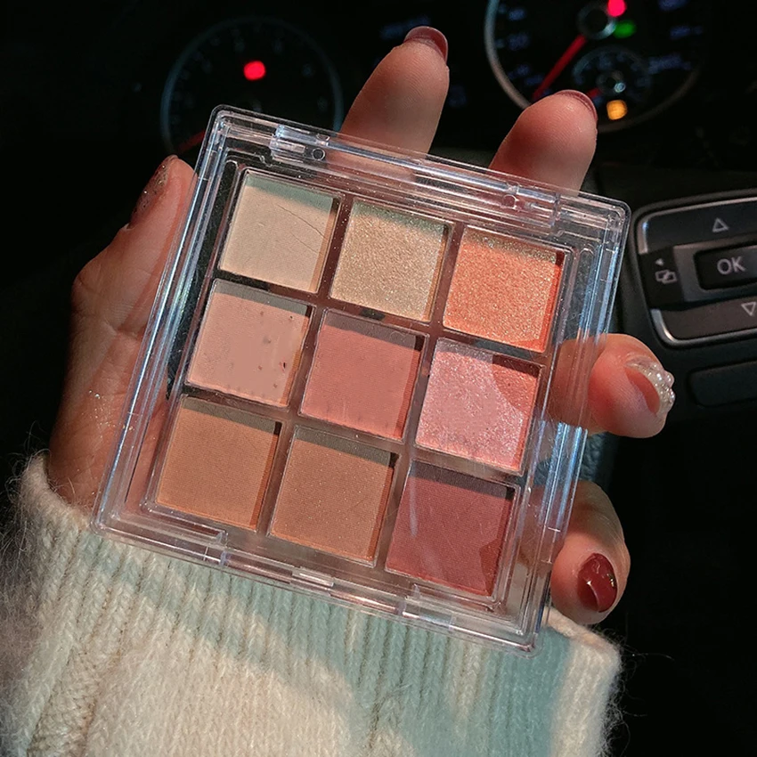 Lấp Lánh Eyeshadow Palette 9 Màu Tạo Bảng Mini Lắc Chân Nữ Phấn Mắt Di Động Mắt Trang Điểm Mỹ Phẩm Làm Đẹp Dụng Cụ