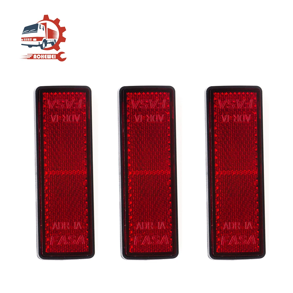 AOHEWEI 3pcs Reflectors Rectangular Mark Signal Rear Position for Car Carriers Fence Gate Post Bicycle Side Safety Reflective