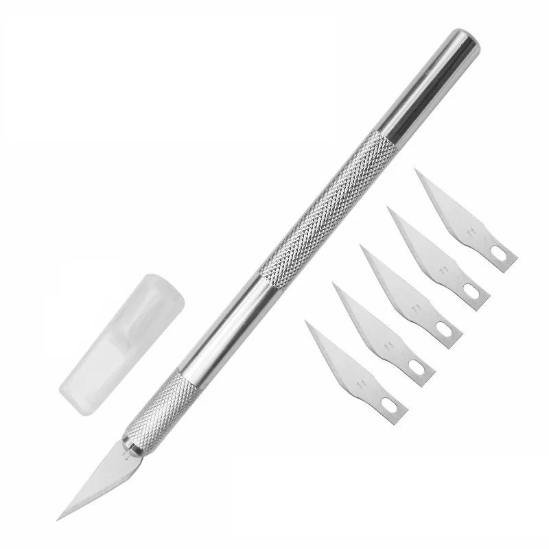 Carving Kit Metal Scalpel Knife No 11 Set Non-Slip Blades For Cell Phone Repair PCB Blade Hand Tools Scalpel Remover With Handle