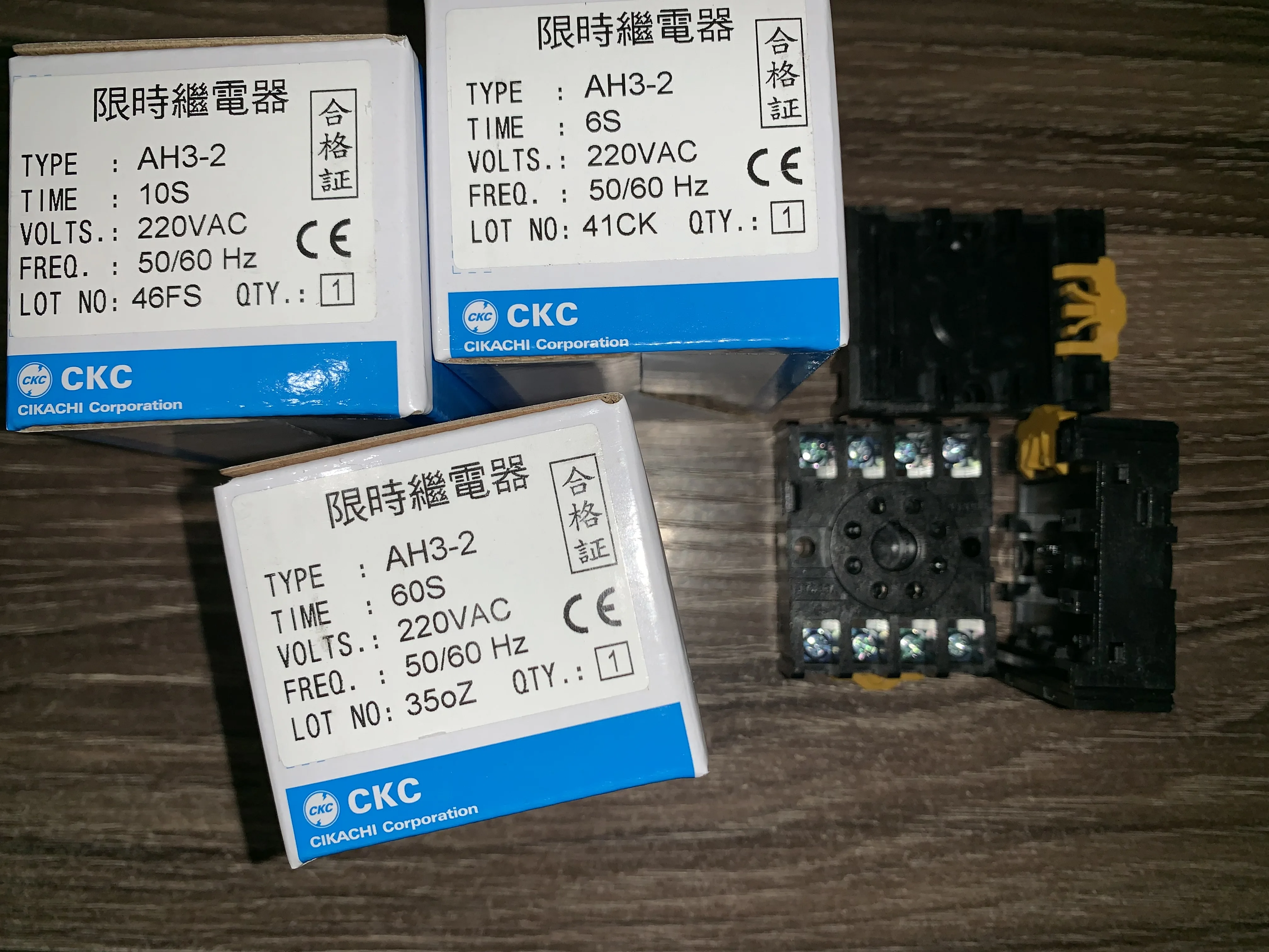 100%!!! CKC Taiwan AH3-2 time relay 220V 10s 1 3 6 10 30 60 3 6 10 second minutes