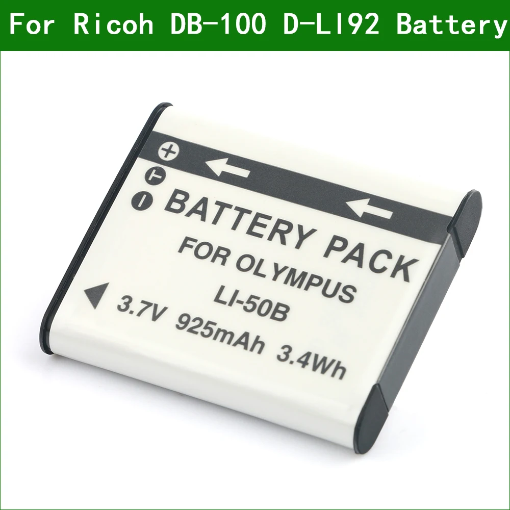 DB-100 D-LI92 DB100 DLI92 Digital Camera Battery for Ricoh CX3 CX4 WG-4 WG-5