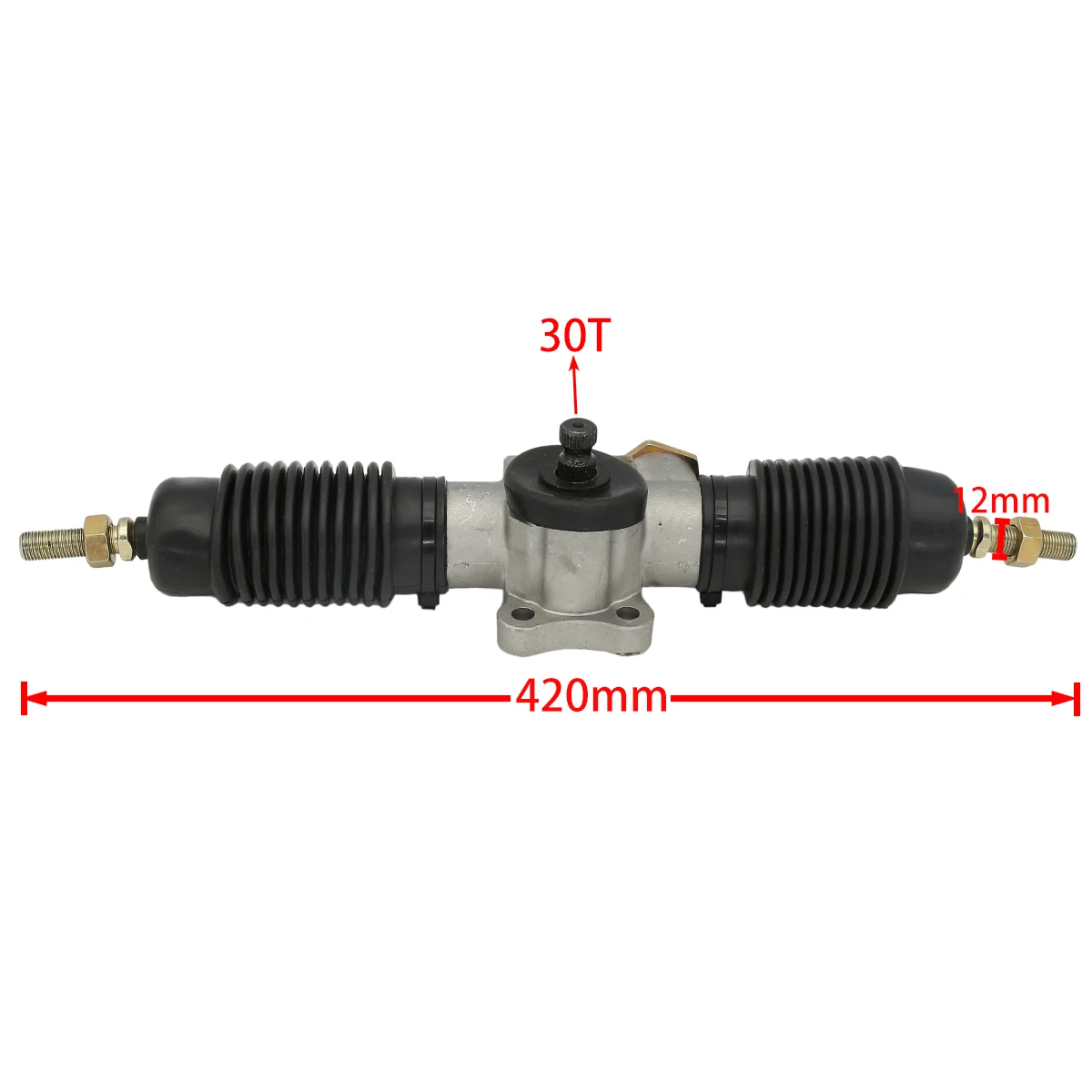 

420mm 30T M12 Power Steering Gear Rack Pinion Assy Fit For DIY China 110cc-250cc Go Kart Buggy Karting ATV UTV Bike Parts