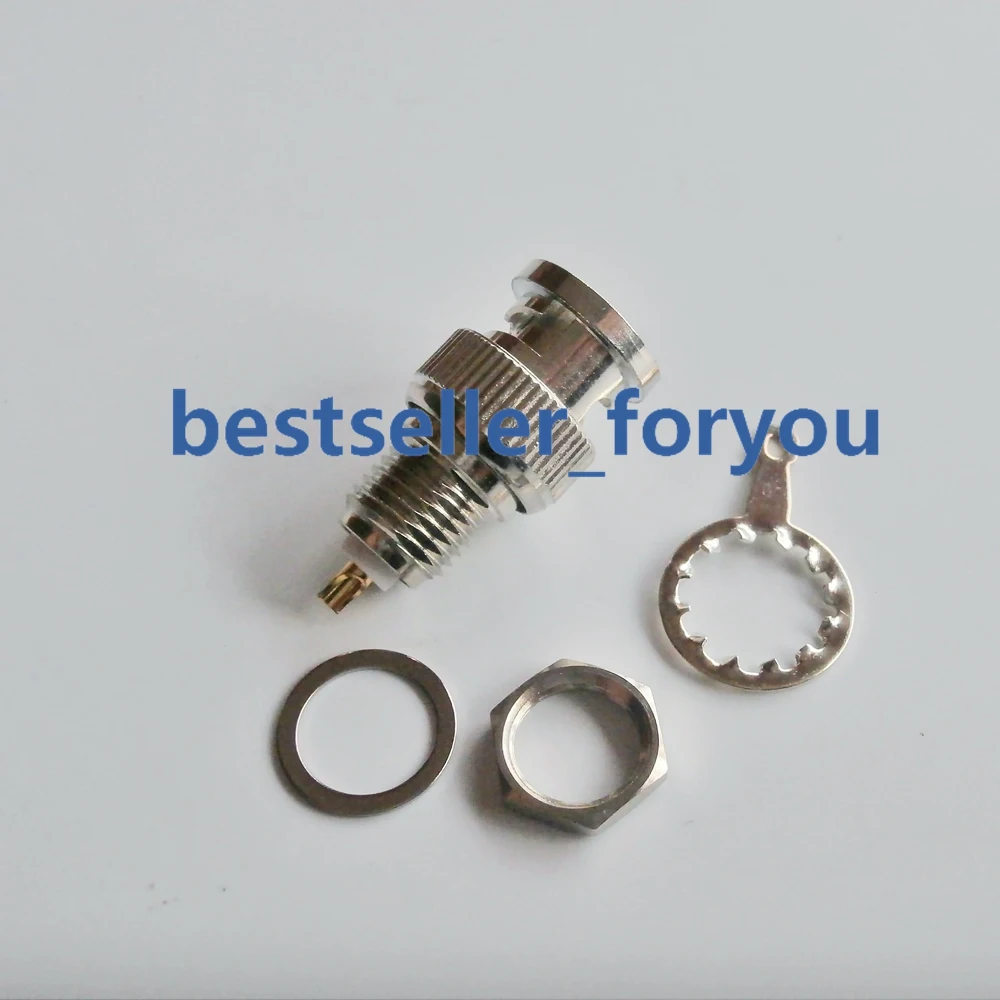BNC Male Q9 Plug Bulkhead Handle Solder Cup Panel Mount Straight RF Connector