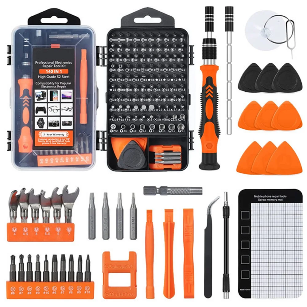 Precision Screwdriver Set,140 in 1 Repair Tool Kit with 118 Bits Magnetic Screwdriver Set for Computer,Laptop,Phone Etc