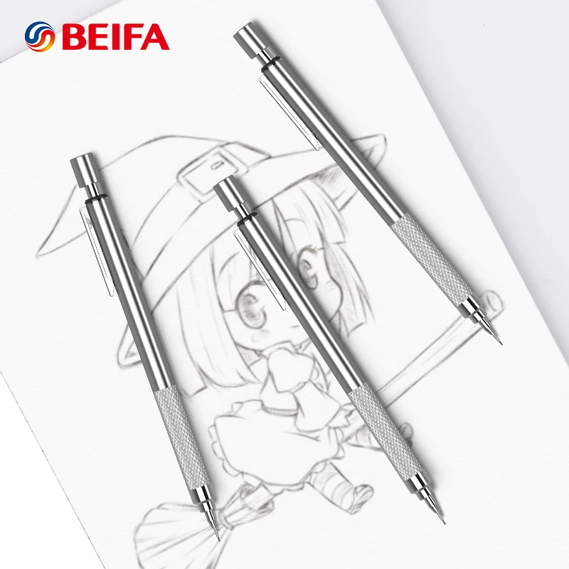 BEIFA Metal Mechanical Pencil 0.5MM/0.7MM Low Center Of Gravity Smoothly Writing Pencils Stationery Supply механический карандаш