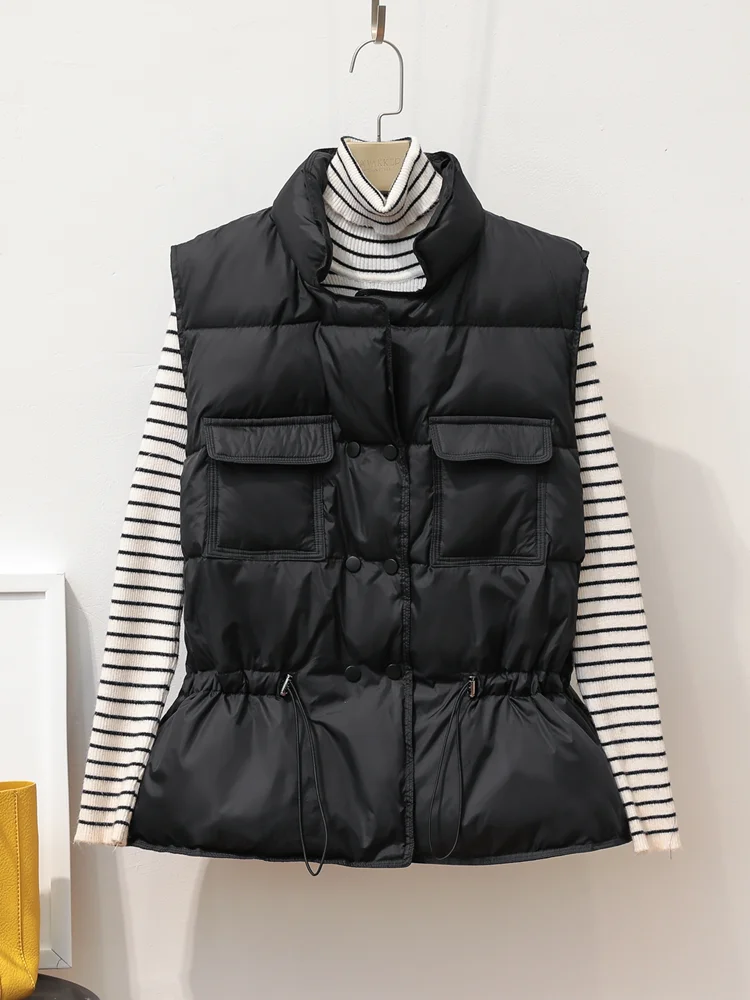 Supzoom-Chaleco de plumón fino para mujer, Chaqueta corta, versión coreana, antitemporada, abrigo de herramientas, Top de moda, novedad de otoño