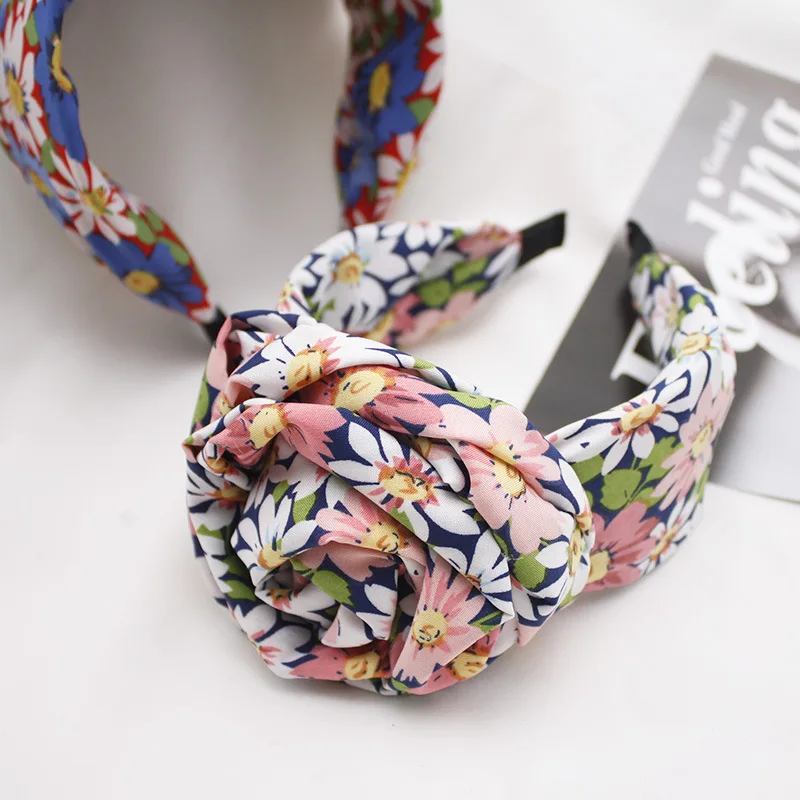 Vintage Bohemian Rose Flower Satin Hairband Headband Headwear Hair Accessories
