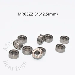 Rolamentos de aço cromado em miniatura, metal selado, MR63ZZ, 3*6*2.5mm, frete grátis, 10Pcs