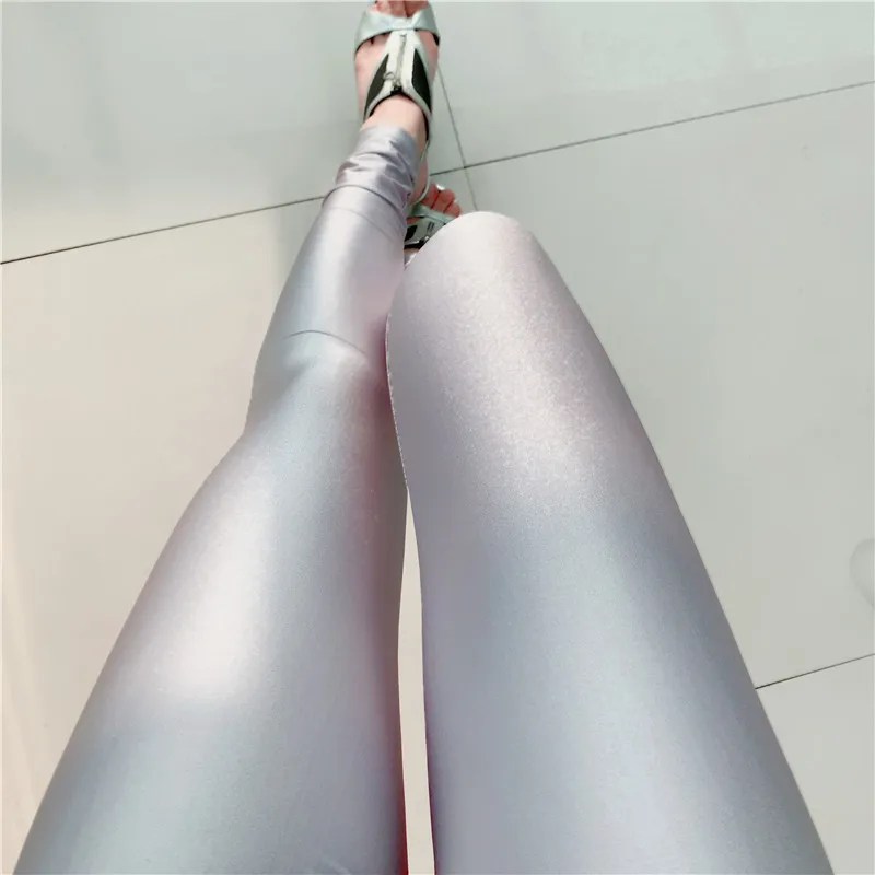 Women Lady Sexy Pants Fitness Ultra Thin High Elastic Glossy Stretchy Slim Stylish