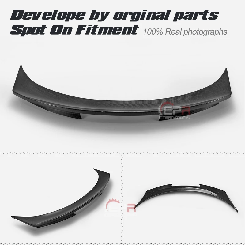 Rear Trunk Wing Lip for Nissan 370Z Z34 (2009+) WBS Style Carbon Fiber Rear Spoiler Body Kit Tuning Trim Racing Part