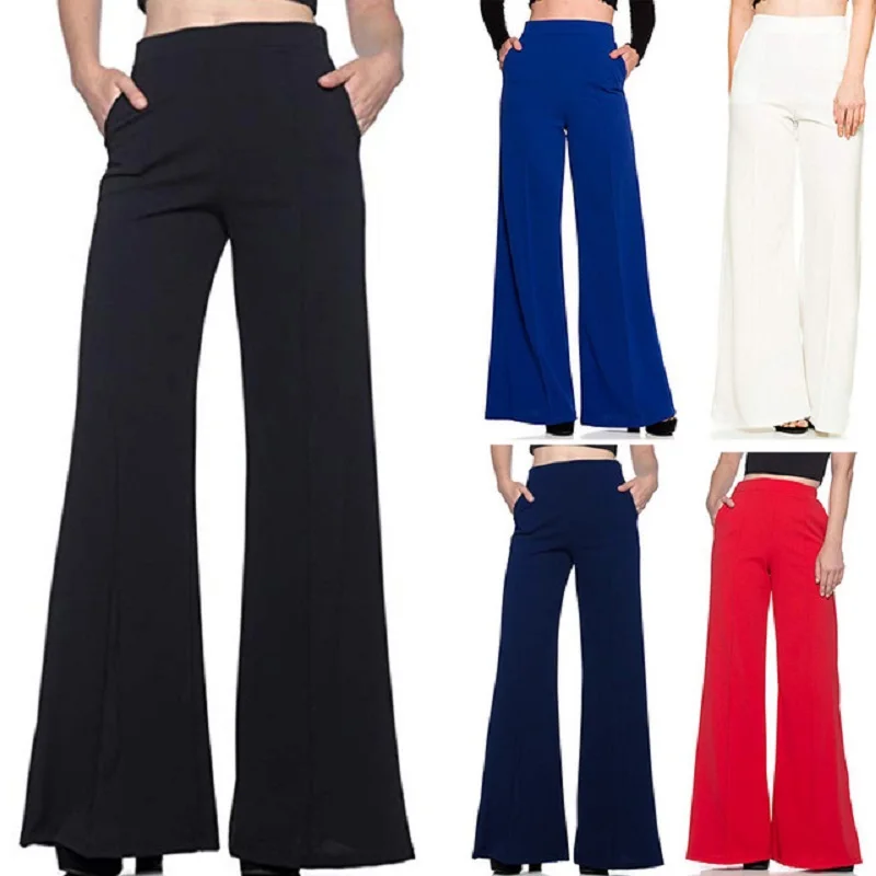 

Women's High Waist Long Pants, Casual Elegant Fashion, Wild, Wide Leg, Horn, Female, Spring, Autumn, New, W884