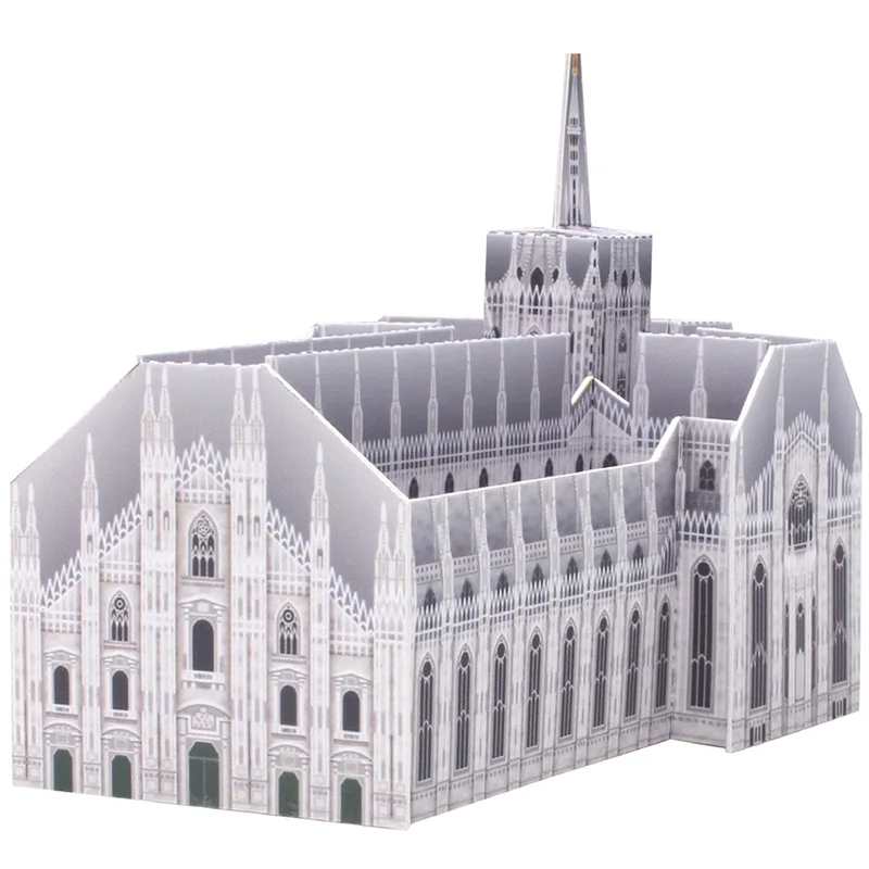 Italy Milan Cathedral Church Folding Mini 3D Paper Model House Papercraft DIY Art Origami Building Kids Adult Craft Toys QD-140