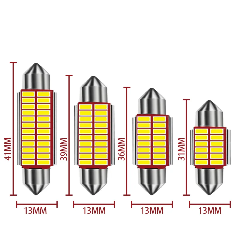 1X C10W C5W LED Canbus Festoon 31mm 36mm 39mm 41mm for car Bulb Interior C5W Lamp  Reading Light License Plate Lamp White