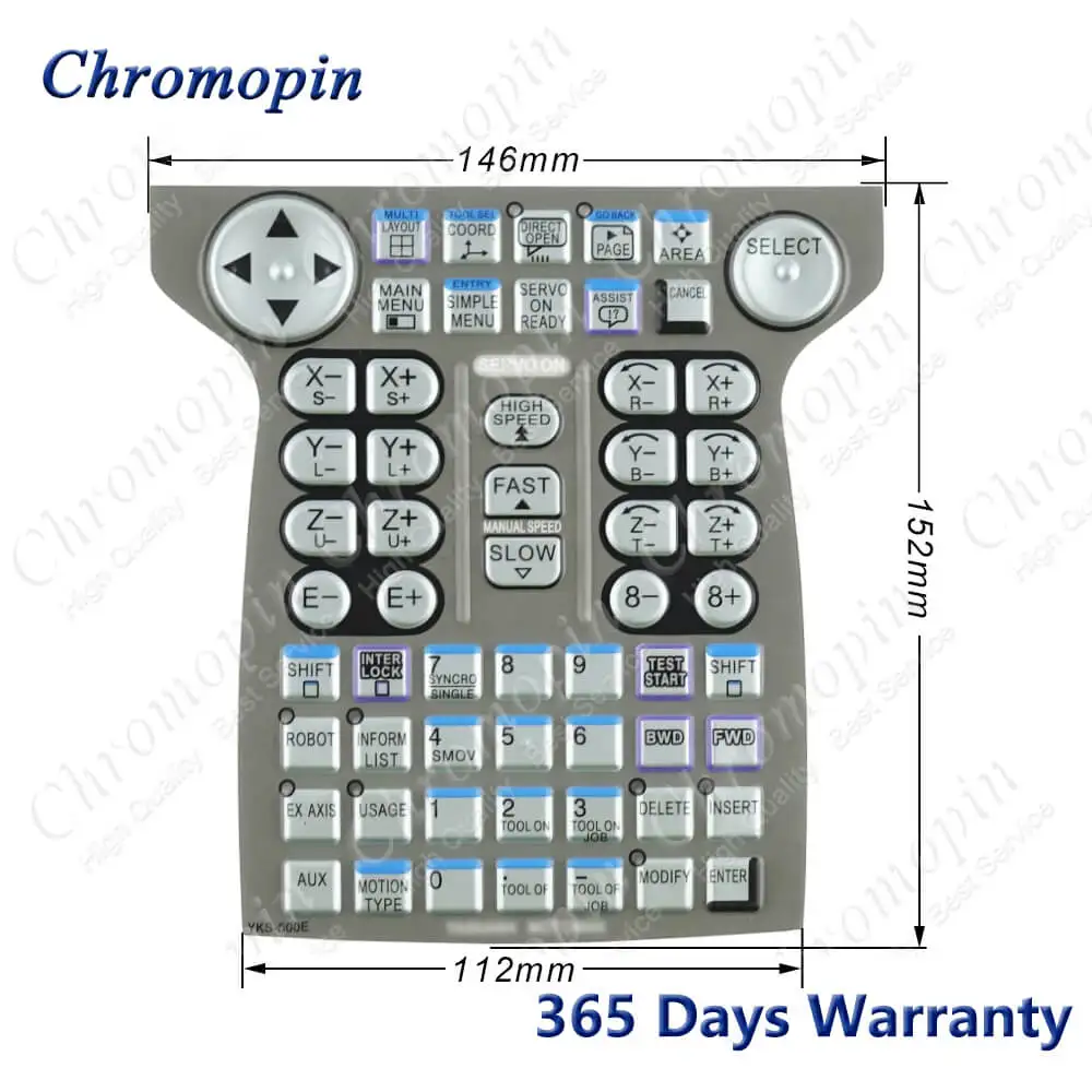 YKS-500E Membrane Keypad Membrane Film YKS-500E Overlay for Yaskawa Motoman DX200 Teach Pendant Repair Replacement