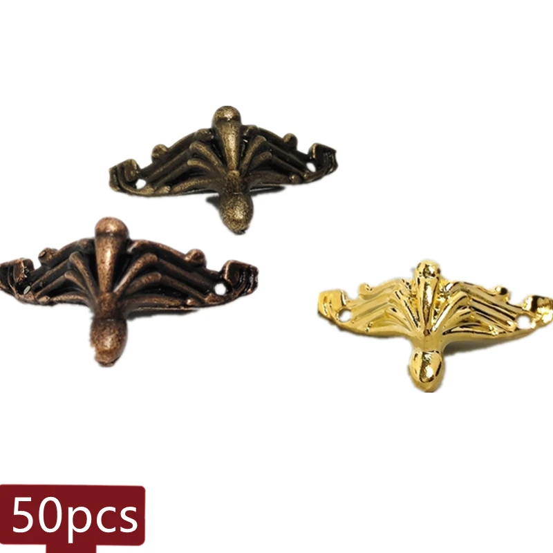 50pcs Chest Feet Jewelry Wood Box Corner Decoration Antique Hardware Metal Crafts Legs for Furniture Accessories Fittings