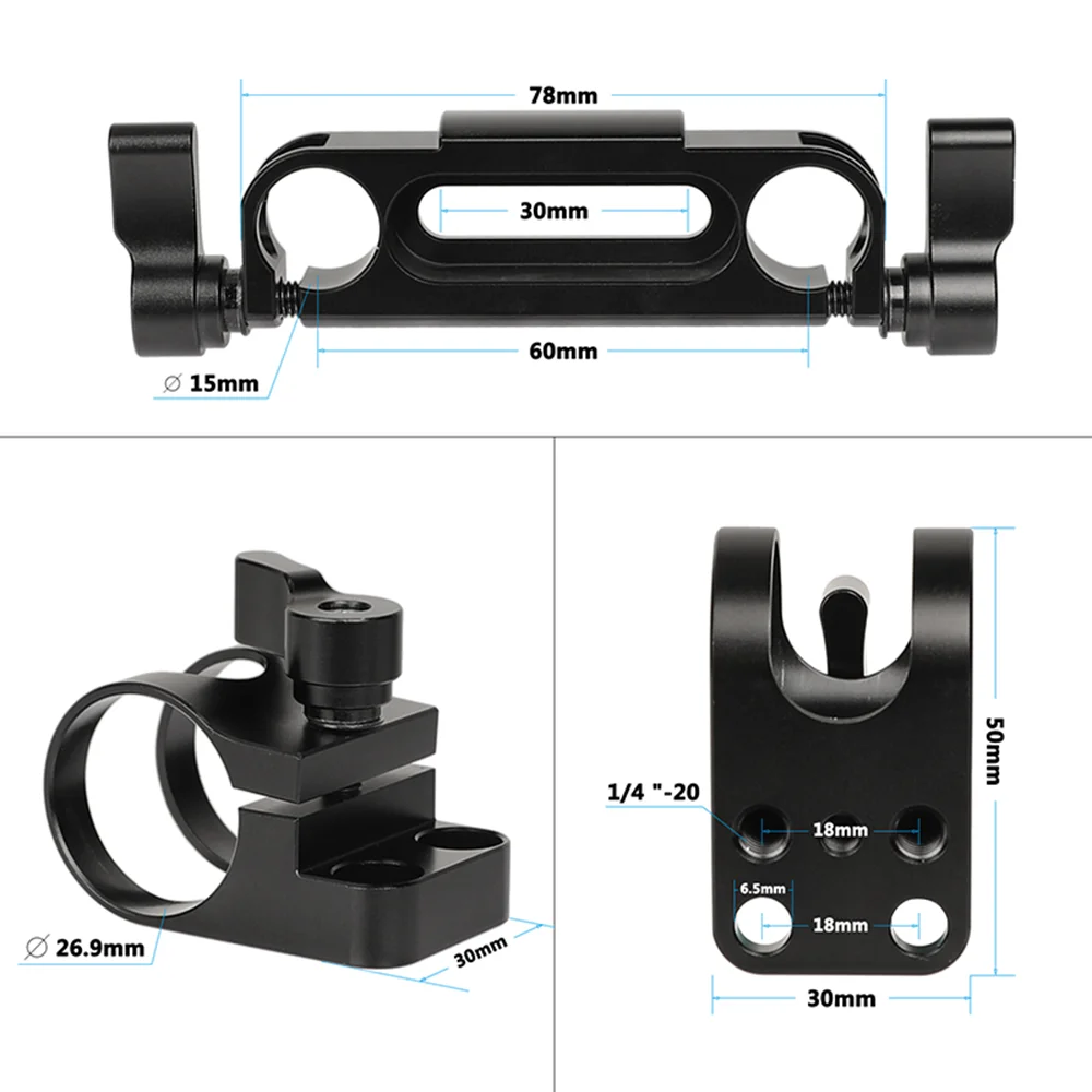 CAMVATE-Adaptador de liberación rápida v-lock hembra, placa de queso con forma rectangular y bloque de rieles de 15mm para montaje de batería de cámara DSLR