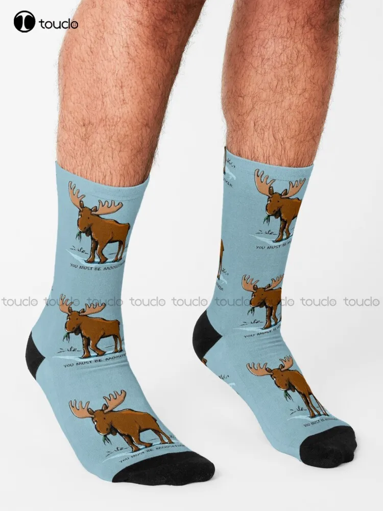 New You Must Be Moosetaken Socks Mens White Socks Personalized Custom Unisex Adult Socks Teen Socks Halloween Christmas Gift