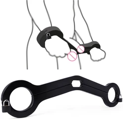 2 IN 1 Wooden HUMBLER Ball Stretchers & Wrist Lock Scrotum Pillory | Arms To Balls Bondage | Ball Stretching | Femdom | Cuckold