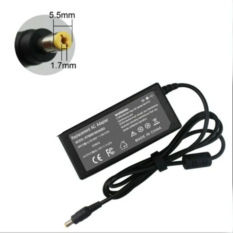 

19V 3.42A 5.5x1.7mm 65W Laptop AC Power Adapter Cable Charger for Acer Aspire 5315 5630 5735 5920 5535 5738 6920 7520 8100 8572