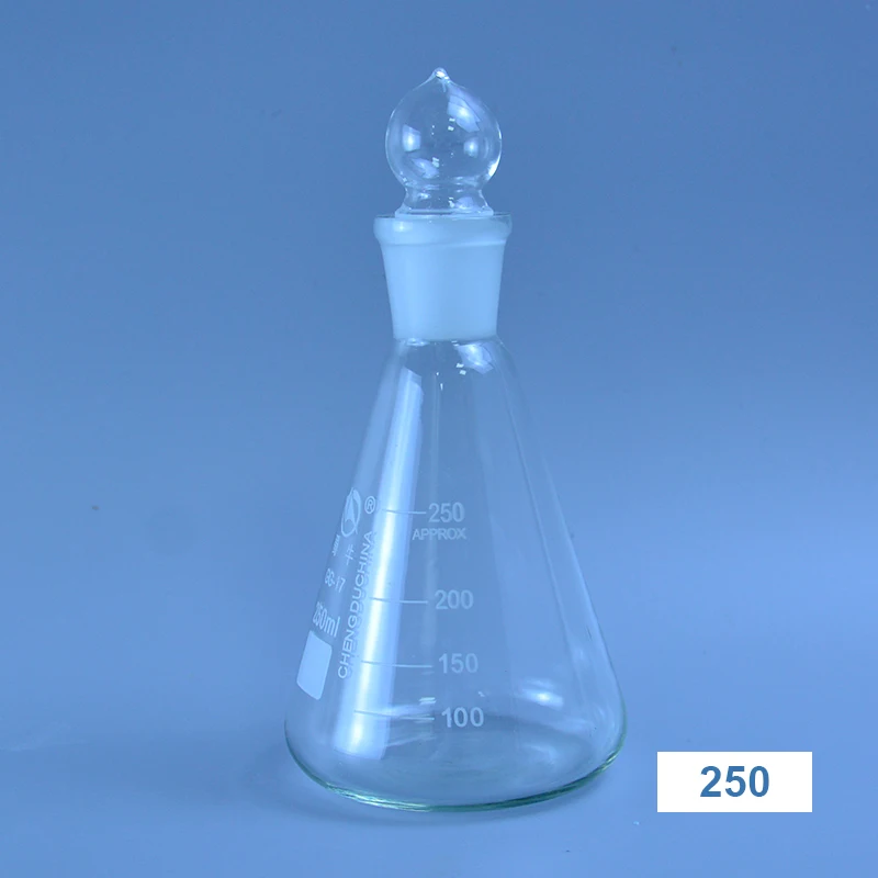 DXY 250ml Glass conical flask with cap Glass Erlenmeyer Flask glass for laboratory triangle flask Boro 3.3 glass