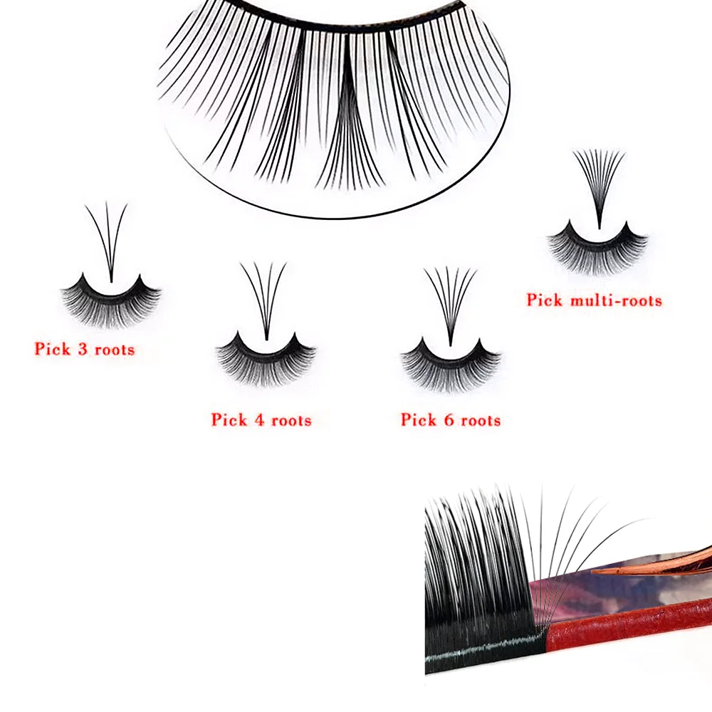 10cases/lot MASSCAKU 100% handmade fluffy silk mink lash 8-20mm & mix self-making fans volume soft lashes eyelash for makeup