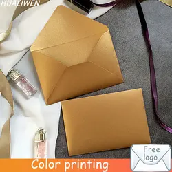 5pcs Vintage Luxury Golden Paper Glitter Envelope Wedding Invitation Envelope Postcard Greeting Card Gift Envelope 10.5x15.5cm