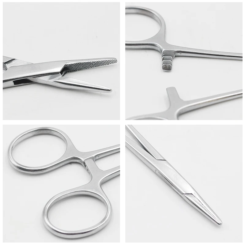 16cm/18cm Stainless Steel Veterinary Needle Holder Suturing Forceps Hemostatic Pliers Livestock Pet Animal Surgical Tools