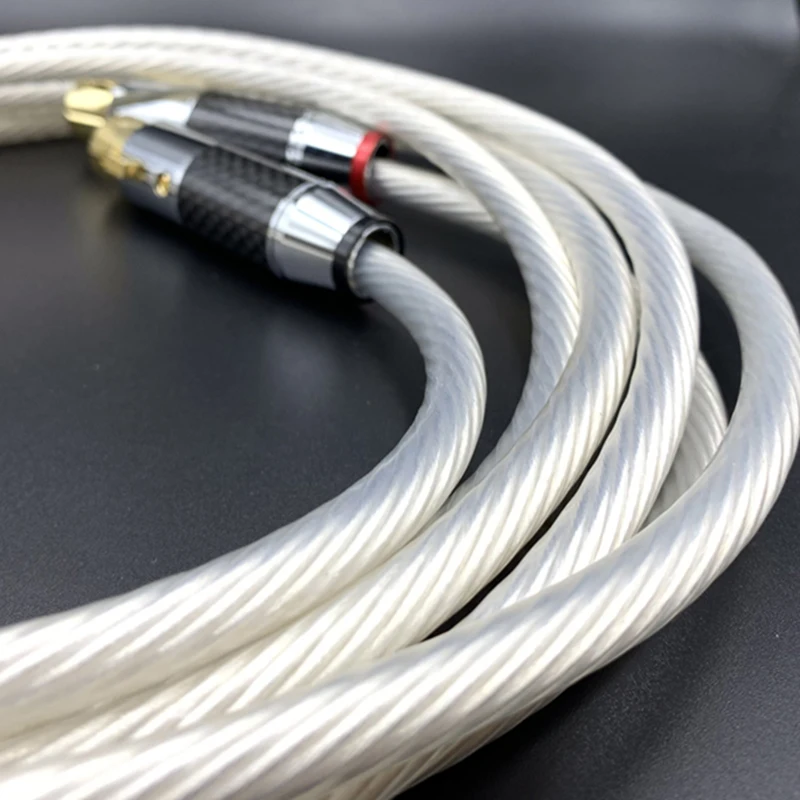 DIYLIVE 5N OCC واحد كريستال النحاس الفضة مطلي مدفع خط التوازن الصوت مكبر كهربائي XLR مدفع خط آلة خط الإشارة