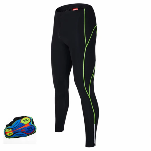 Imagen 2 del producto Ropa interior ajustada con protección UV para hombre, Gel de esponja acolchado 20D, pantalones largos con pendiente para descenso a prueba de golpes para ciclismo