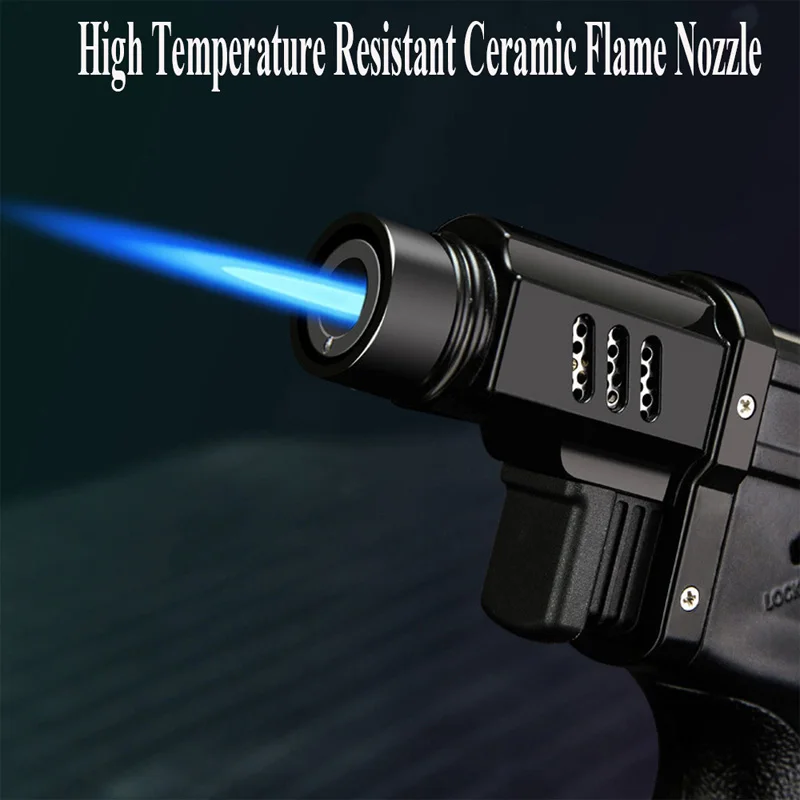 Gas Gun Lighter Windproof Torch Jet Butane Turbo Unusual Lighters Gasoline BBQ Candle Cigar Lighter Gadget Dropship Suppliers