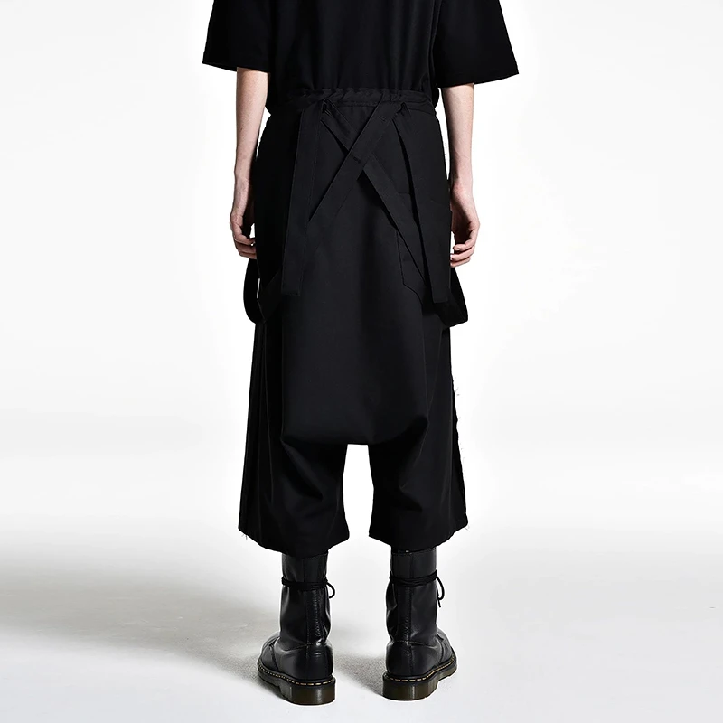 Men's wide leg slacks in dark, simple design, and loose oversize four-season overalls