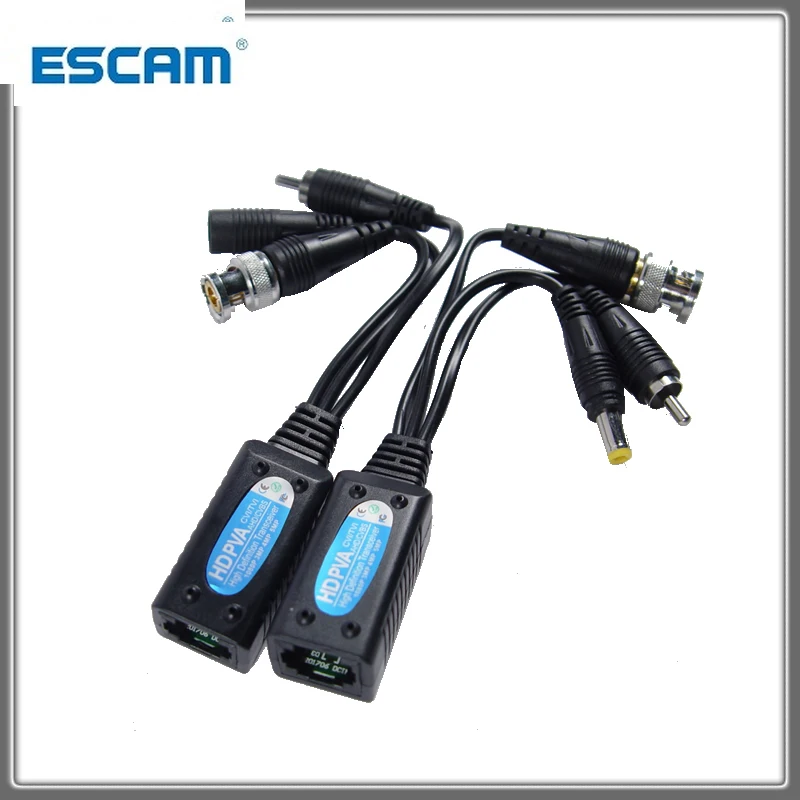 Twisted BNC CCTV Passive Transceivers For HD CVI/AHD/TVI Cat5 CCTV UTP Video Balun IPC For 2MP 3MP 4MP ESCAM 500PVA 200M Range