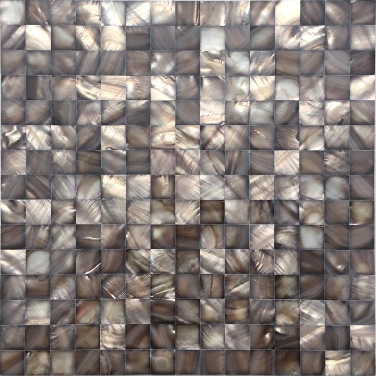 11 PCS 2mm Thickness Dying Brown Copper Mother of pearl Kitchen Backsplash MOP19008 Groutless Shell Bathroom Mosaic Wall Tile