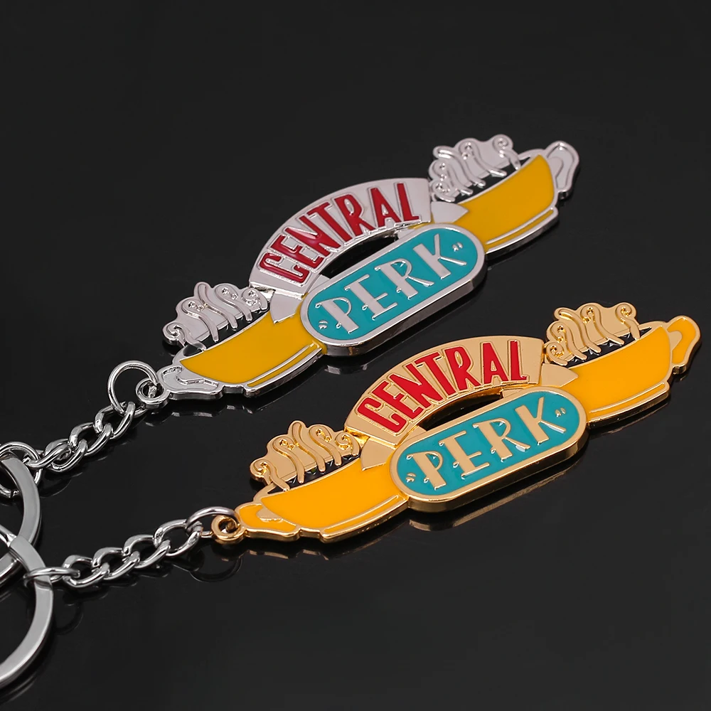 Keychain Central Perk Coffee Time Pendant Keychain, Two colors Keychain Fashion Jewellery