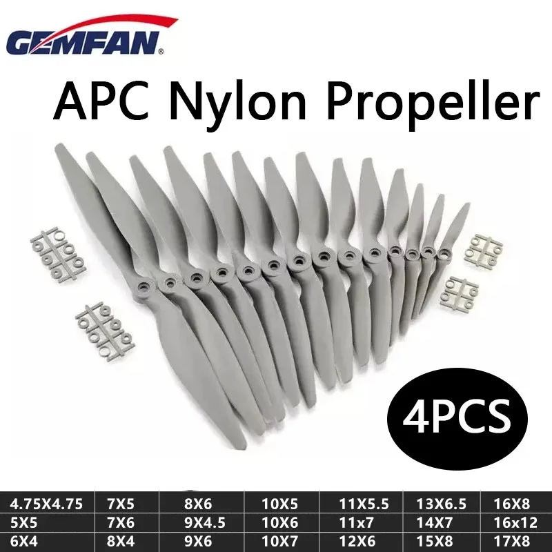 Gemfan APC 유리 섬유 나일론 전기 프로펠러 CCW 5050, 6040, 7050, 7060, 8040, 8060, 9045, 9060, 1060, 1070, 1155, 1260 – RC 비행기용