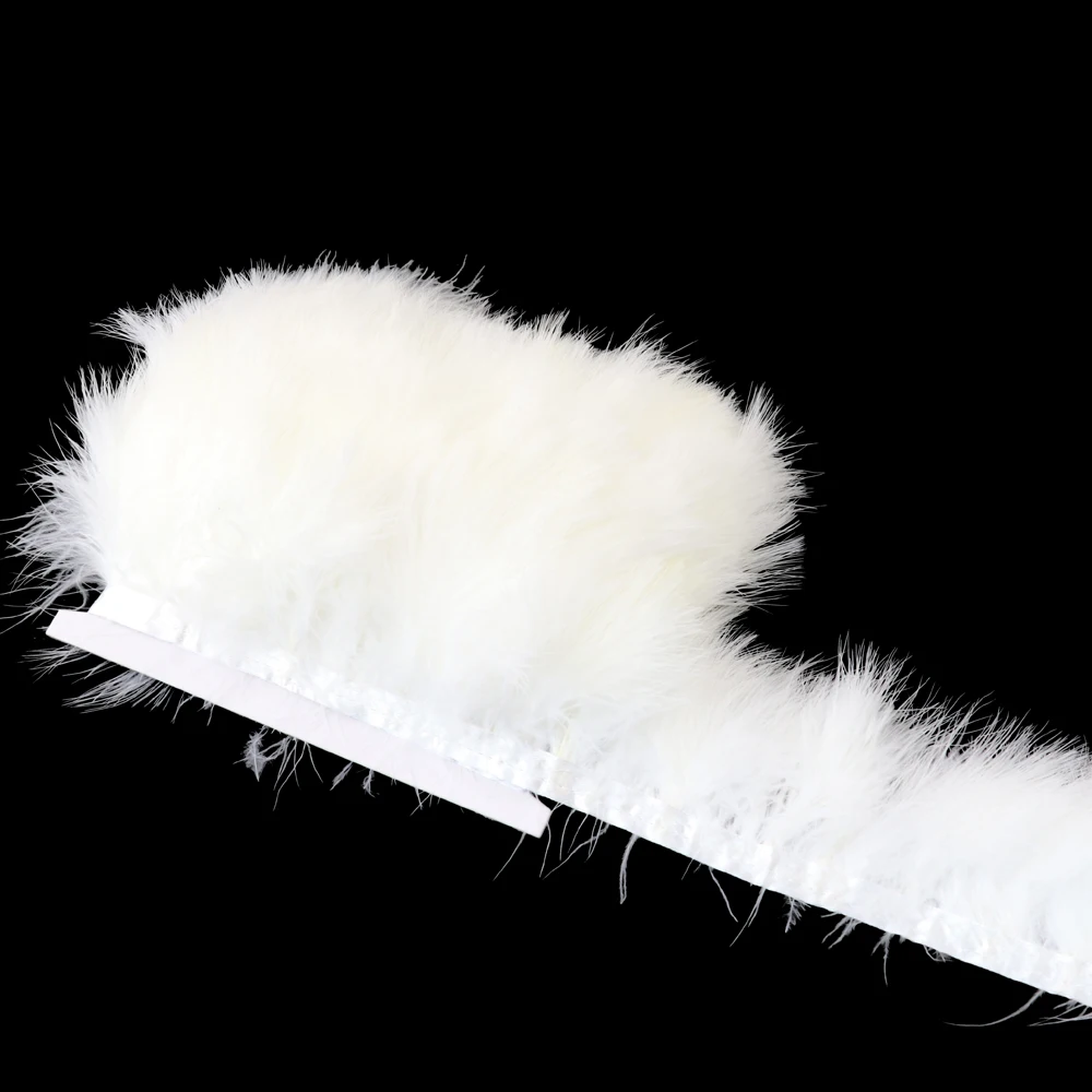 1meters Fluffy Marabou Feather natural Feather Ribbon fringe 10-15cm Leather Pink Turkey Plumes Sewing clothing Decorate Crafts