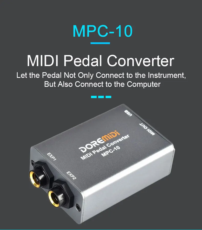 DOREMIDI Expression Pedal Converter Pedal Sustain Expander MPC-10