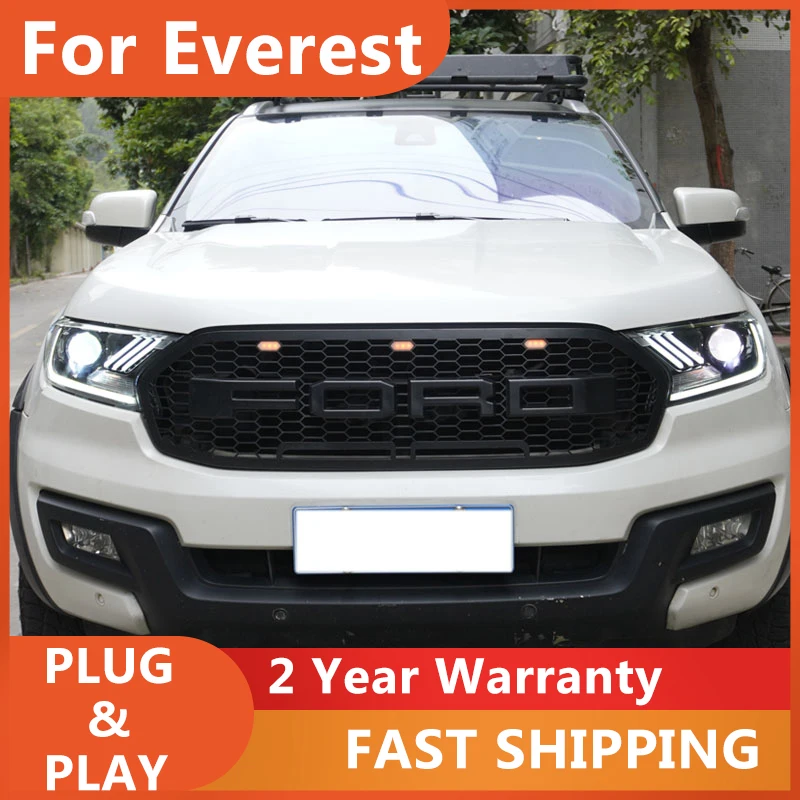 

Head Lamps For Ford Ranger Everest Headlights Mustang Endeavour DRL Turn Signal Low High Beam Projector Lens