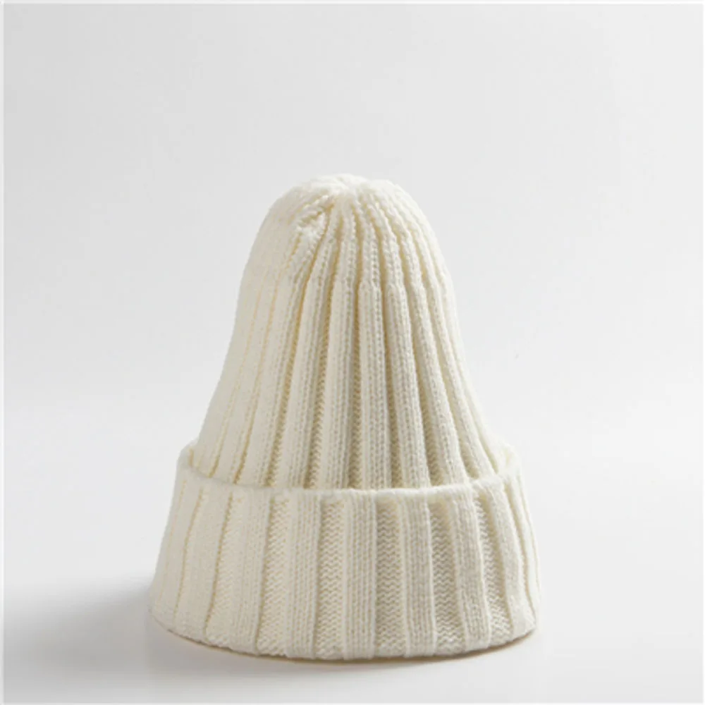 New Candy Colors Winter Women Knitted Hat Warm Soft Trendy Kpop Style Wool Beanie Elegant All-match Cap