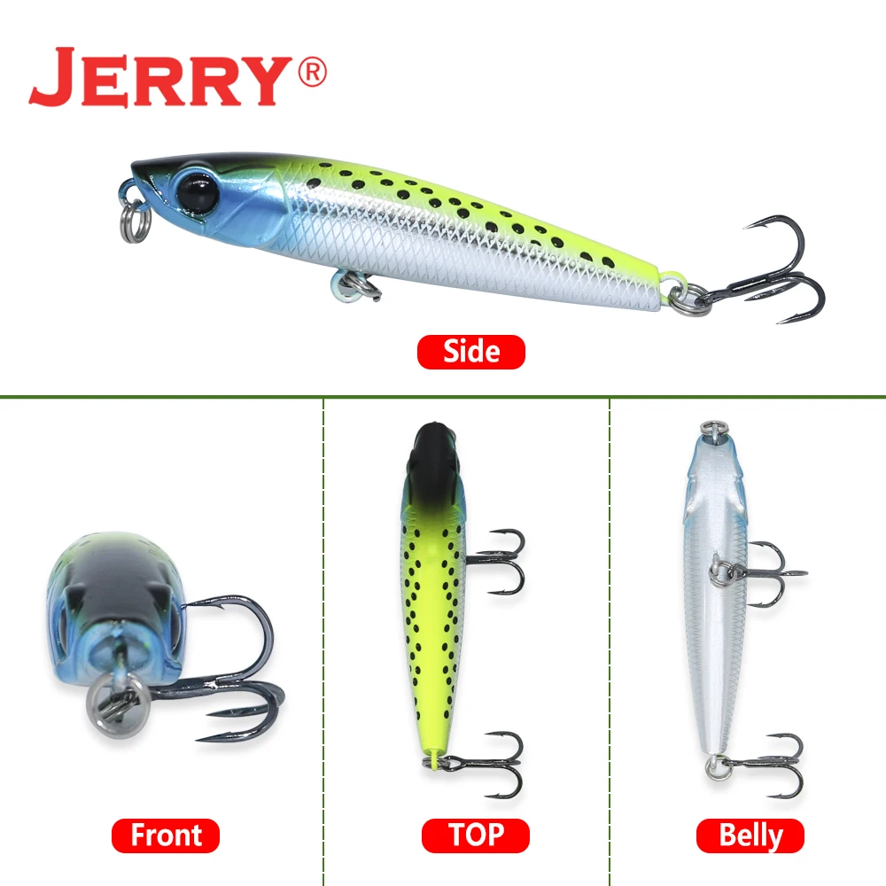 Jerry Blade Pencil Fishing Lure Shore Light Rock Fishing Hard Bait Topwater Floating Whitefish Saltwater 55mm70mm Artificial Lur