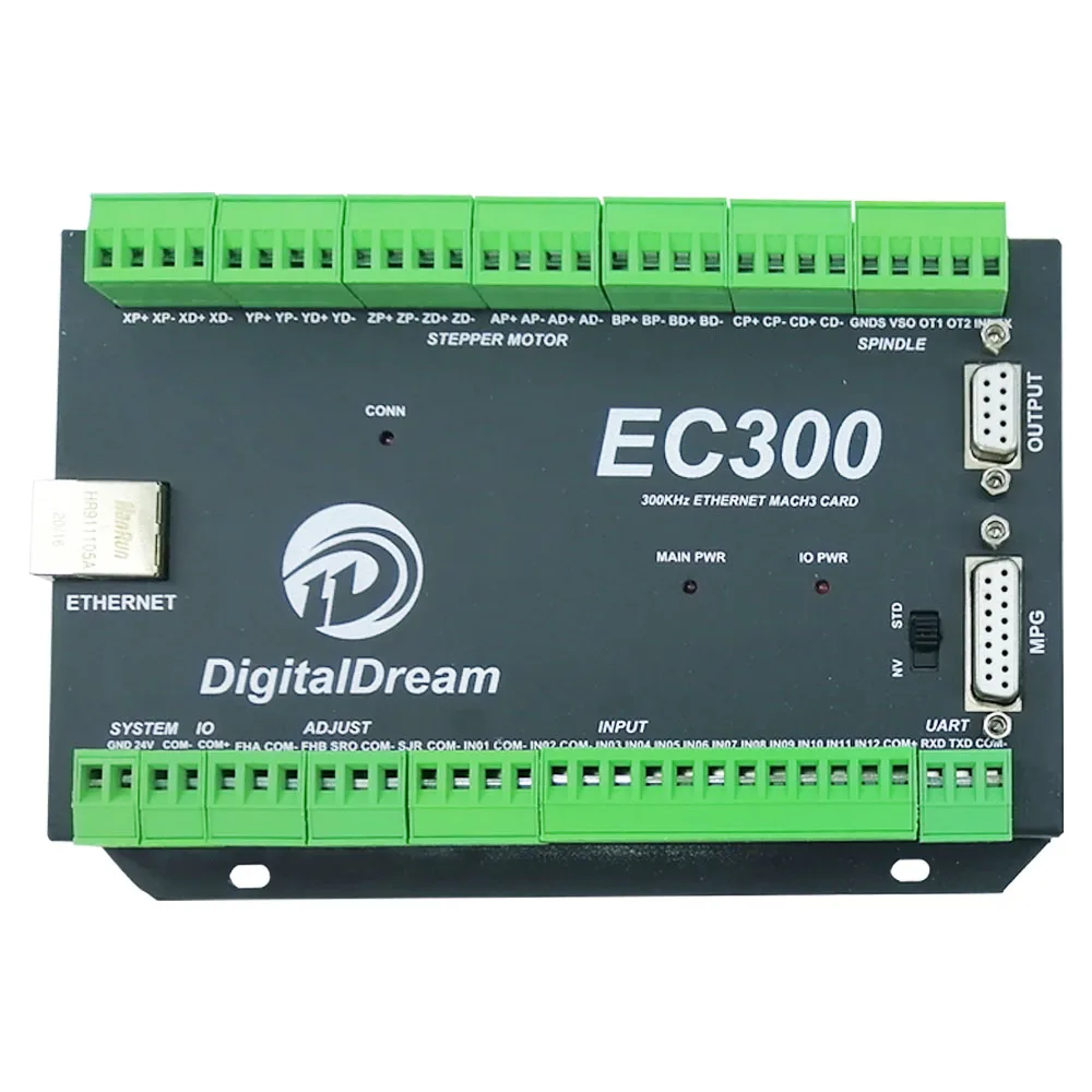 NVEM upgrade EC300 CNC milling machine Ethernet Mach3 CNC controller 3/4/5/6 axis motion control board