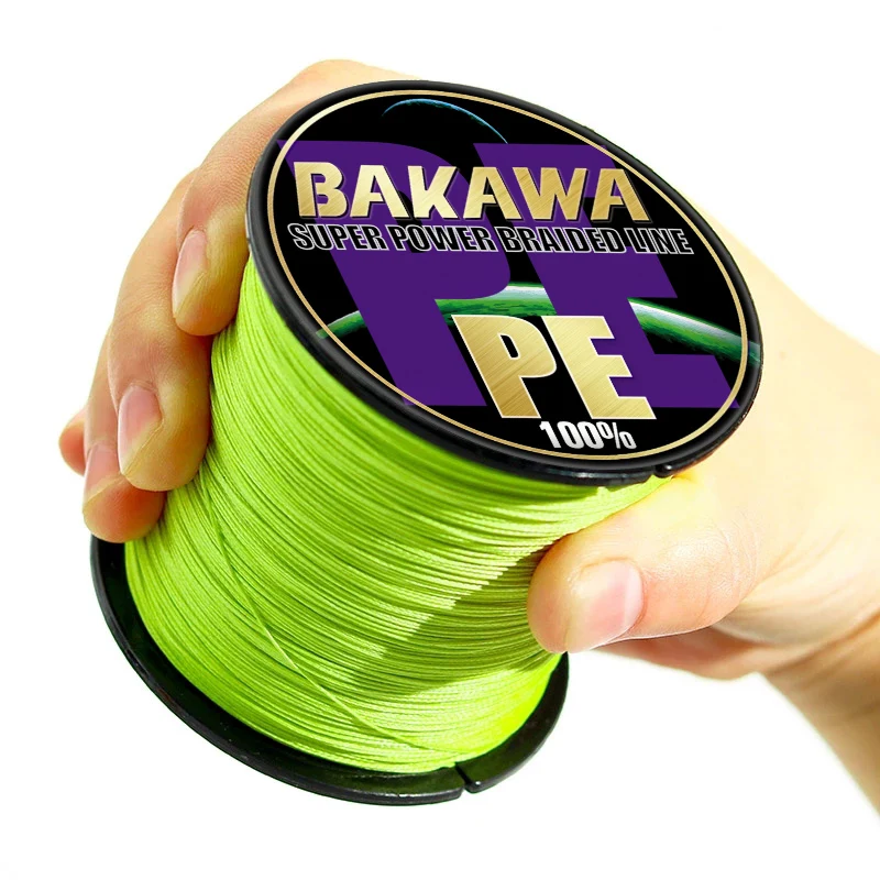 BAKAWA – fil de pêche tressé 4, accessoires de pêche, Multifilament PE japonais, carpe, eau salée, 300M 100M