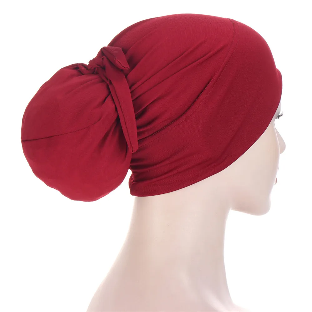 Hồi Giáo Hijabs Nữ Beanies Skullies Nút Thắt Bonnet Băng Đô Cài Tóc Turban Gọng Tóc Nón Hóa Trị Ung Thư Chủ Đề Bandanas Ả Rập Hồi Giáo Headwrap Khăn Trùm Đầu Mới