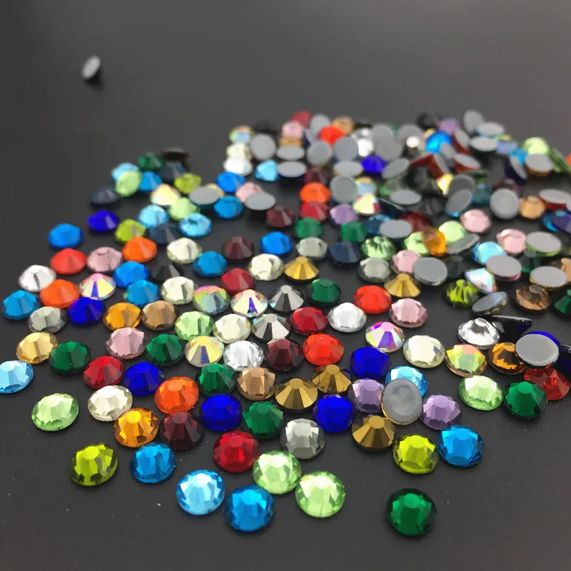 All Sizes Colors Crystal AB Hotfix Rhinestones,Glass Strass Hotfix Iron On Rhinestones For Nail Art Sewing & Fabric Decoretion