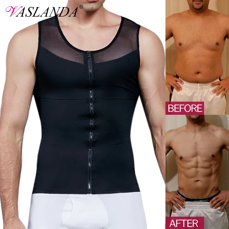 Men Body Shaper Waist Trainer Vest Compression Shirt Belly Slimming Underwear Weight Loss Sauna Sweat Tops Fat Burning Shapewear