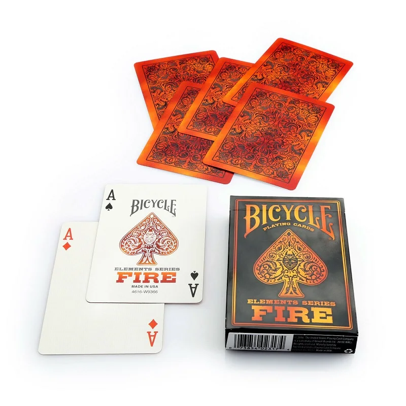 Bisiklet yangın elemanları serisi oyun kartları USPCC Bicycle Fire güverte kart oyunları sihirli hileler sihirli sahne