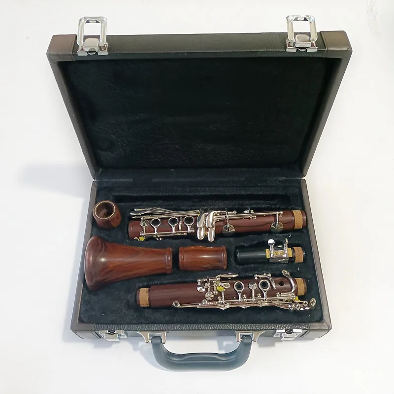 JM Red Wood Professional Clarinet Bb Rosewood Clarinet Silvering keys Solid wood Sib Klarnet