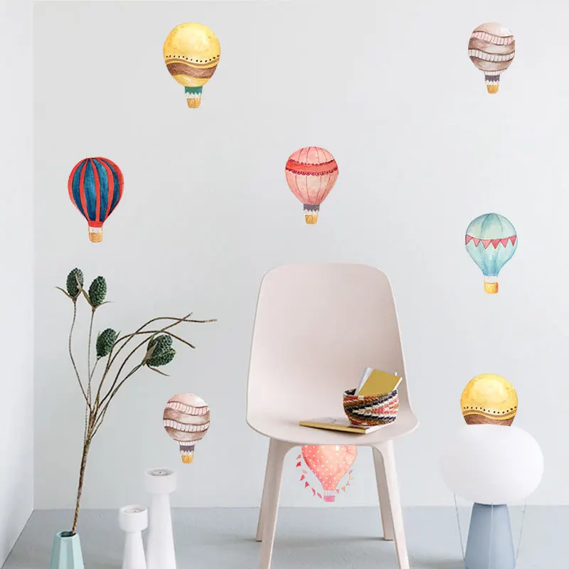 36pcs/set Colorful Fire Balloon DIY Wall Sticker for Kids Room Nursery Funny Mural Decals Ins Party Cabinet Decor Cartoon