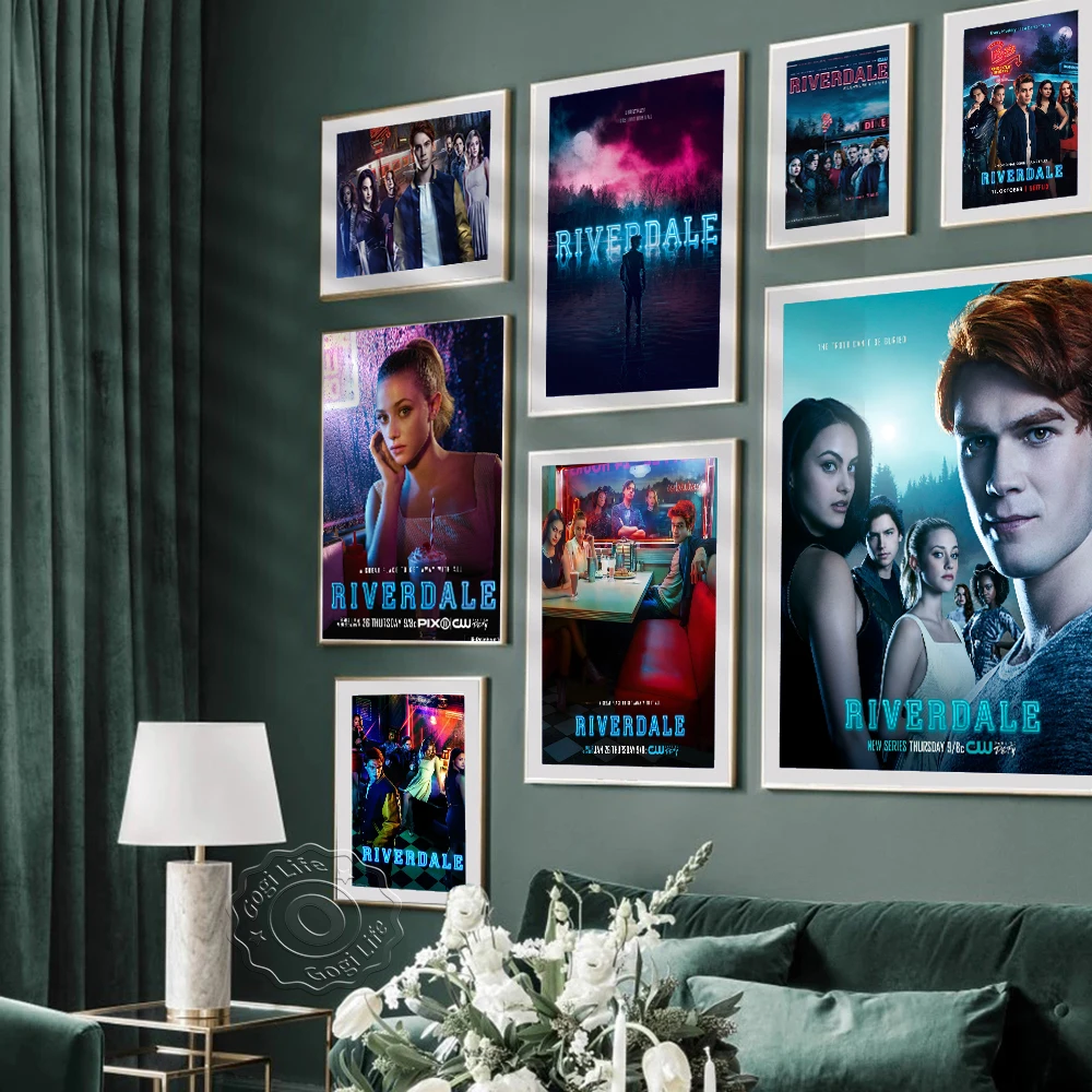 America Suspense Teleplay Riverdale Propaganda Poster, Kj Apa Lili Reinhart Starring Teleplay Vintage Art Prints, Bar Pub Club